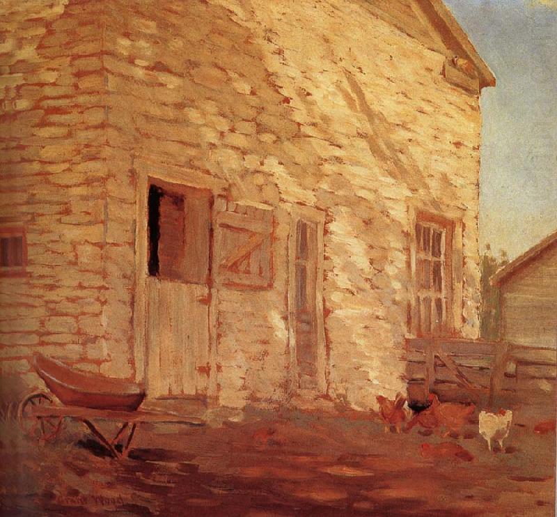 Old Stone and barn, Grant Wood